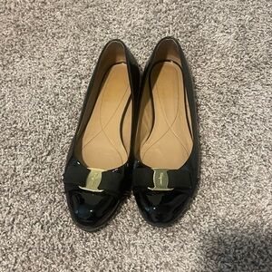 Ferragaomo Varina Patent Leather Ballet Flats - size 8.5